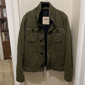 Hollister mens XS olive drab military style canvas jacket